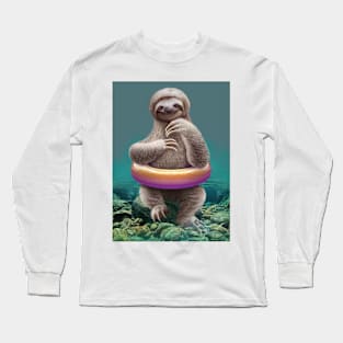 sloth with buoy Long Sleeve T-Shirt